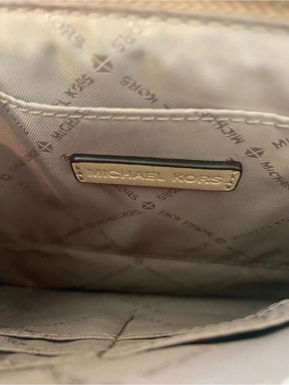 Michael Kors Gold Embossed, Mirror-Metallic Patent Wristlet Clutch XLarge